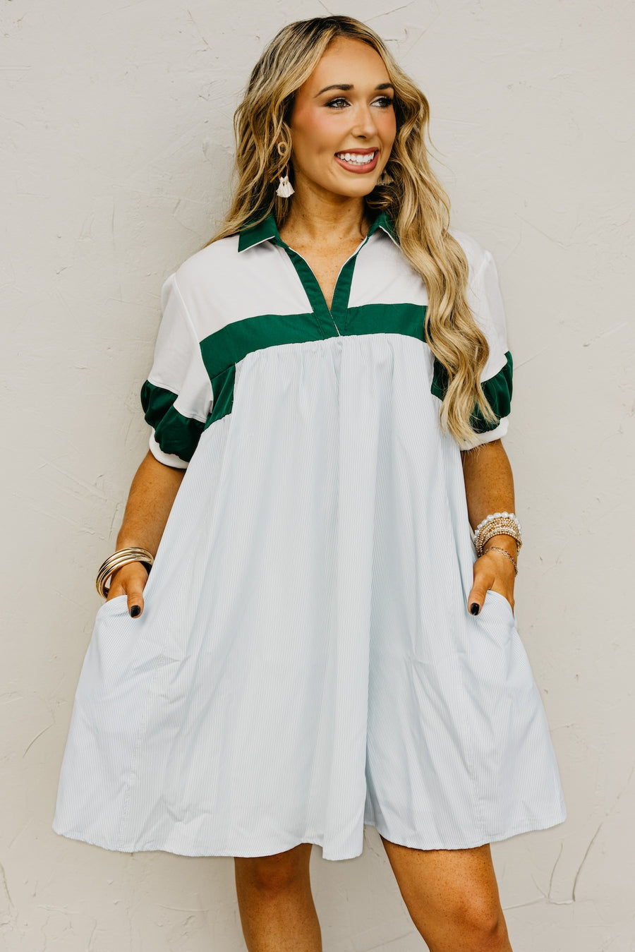 The Gloria Mixed Media Mini Dress