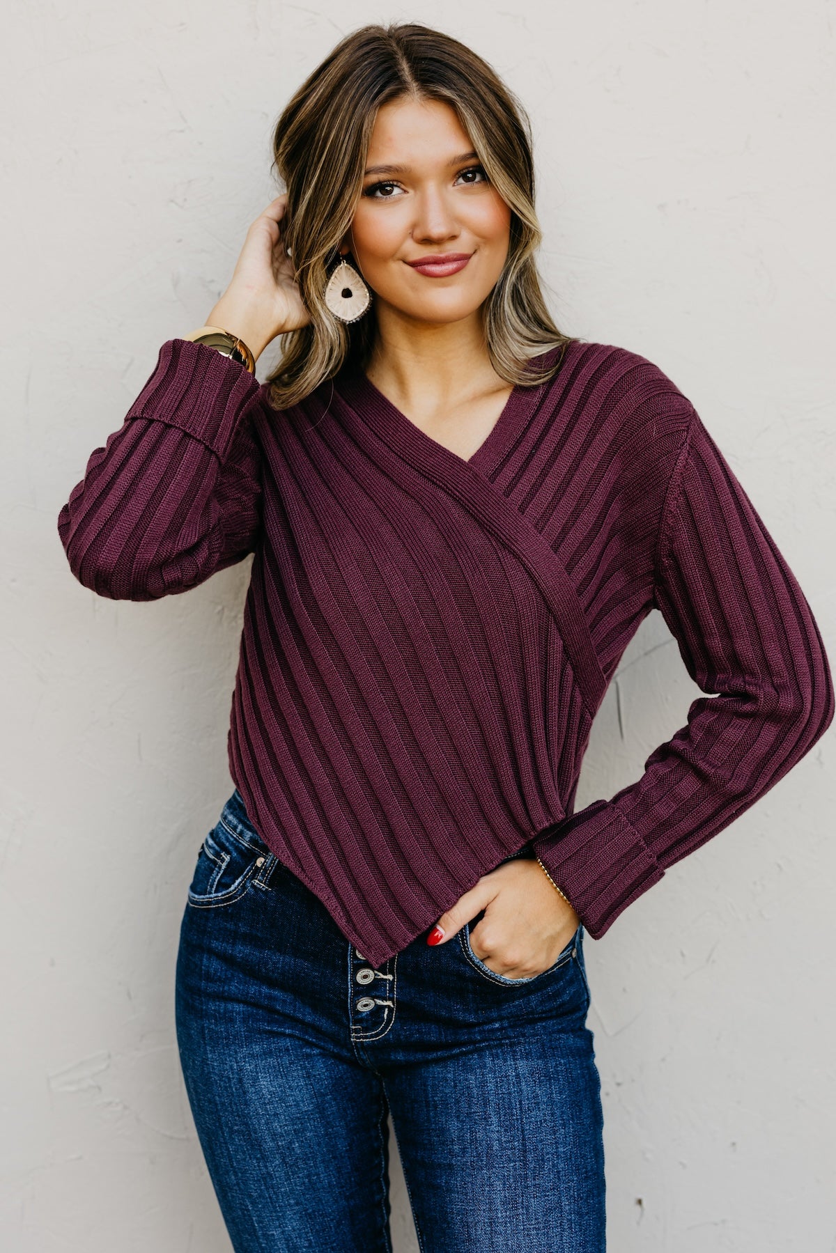 The Lotus Asymmetrical Hem Line Sweater