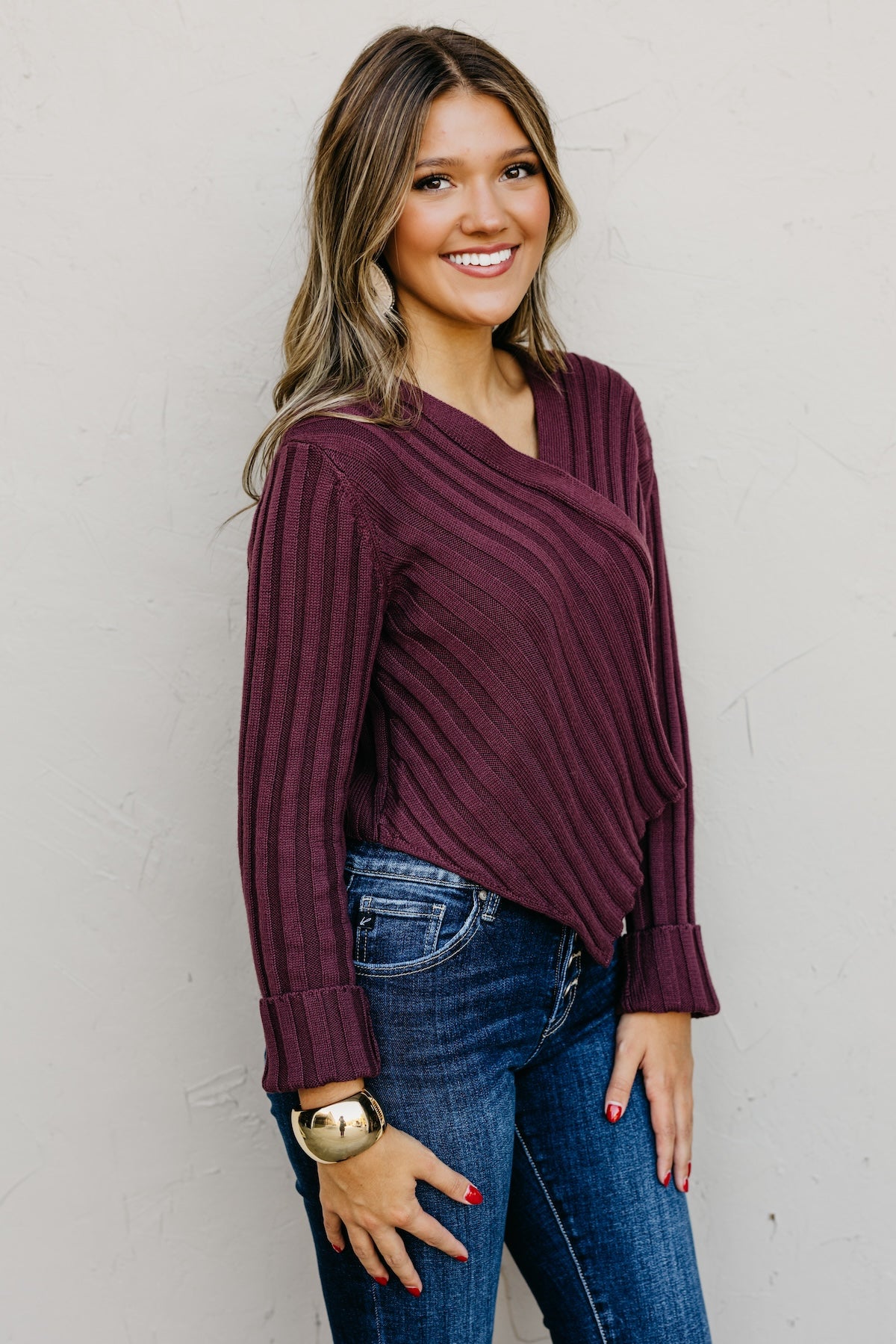 The Lotus Asymmetrical Hem Line Sweater