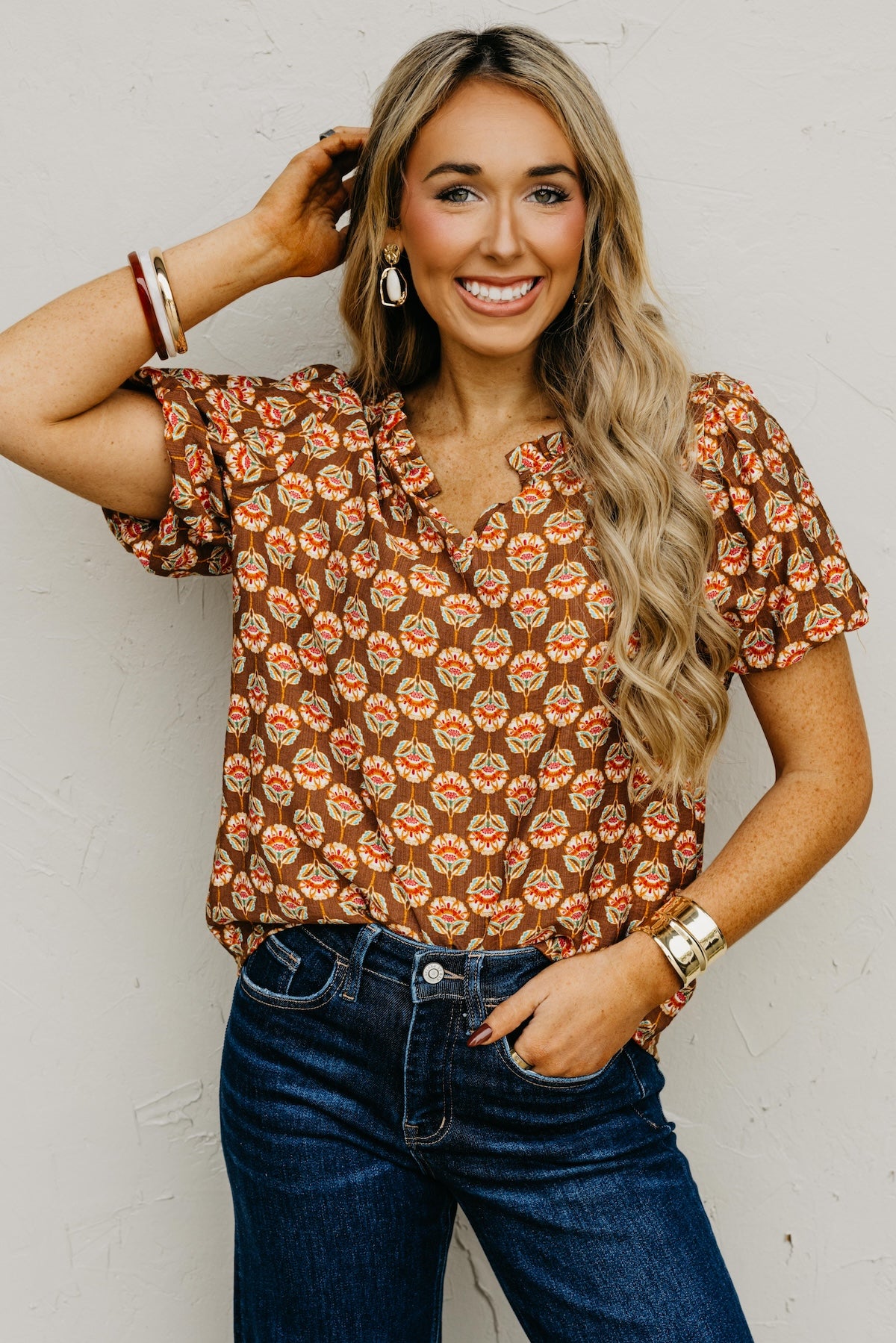 The Gratsgie Floral Woven Blouse