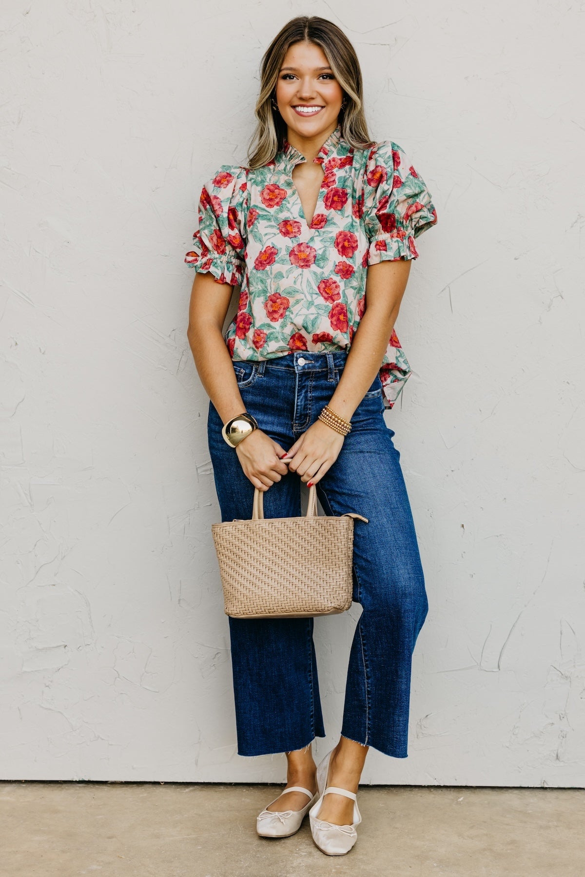 The Marissa Woven Floral Top