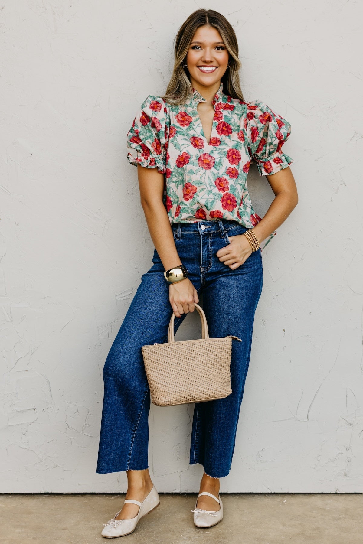 The Marissa Woven Floral Top