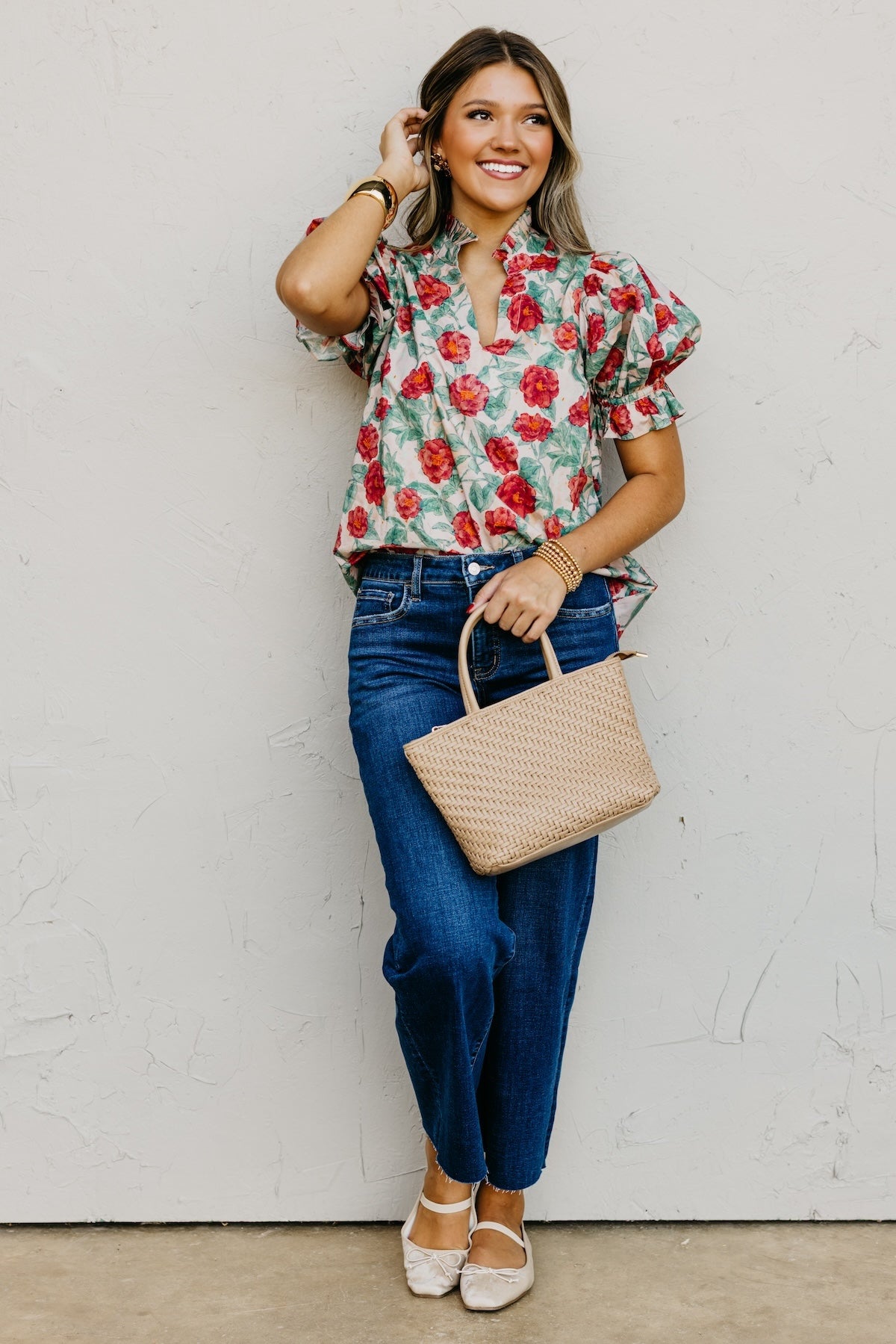 The Marissa Woven Floral Top