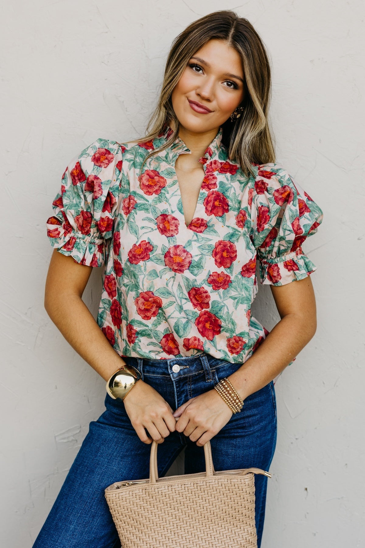 The Marissa Woven Floral Top