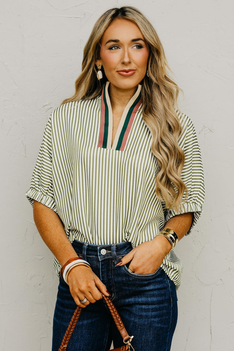 The Monique Striped Contrast Top