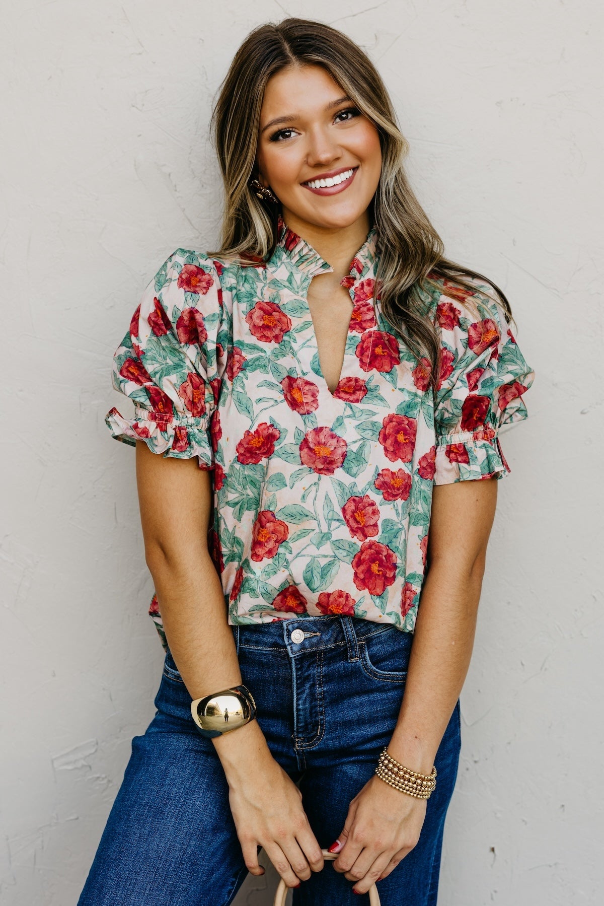 The Marissa Woven Floral Top