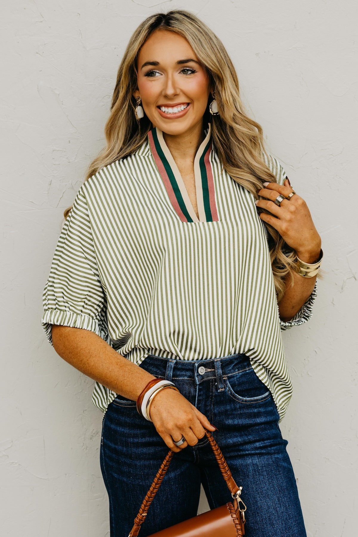 The Monique Striped Contrast Top