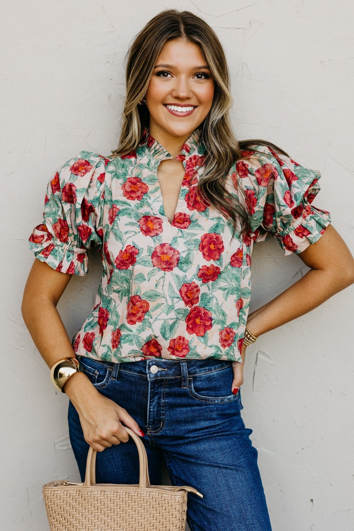 The Marissa Woven Floral Top