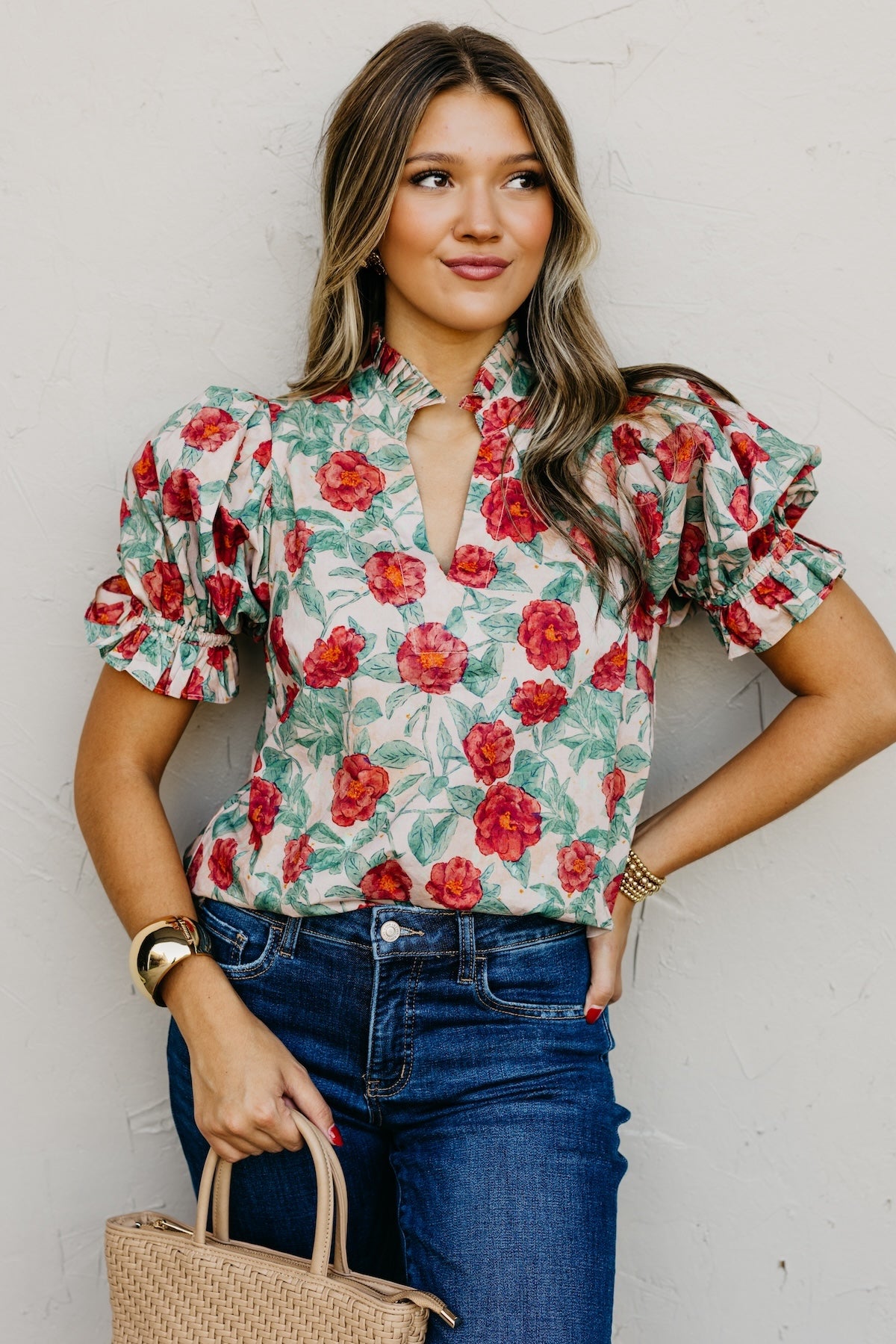 The Marissa Woven Floral Top