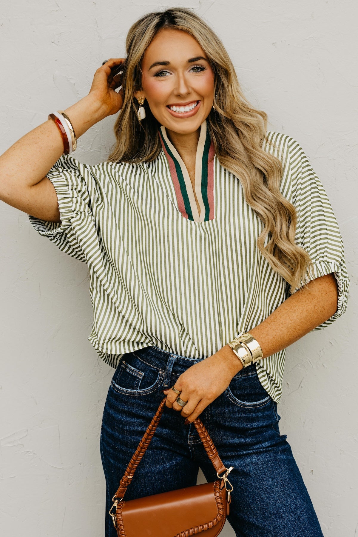 The Monique Striped Contrast Top