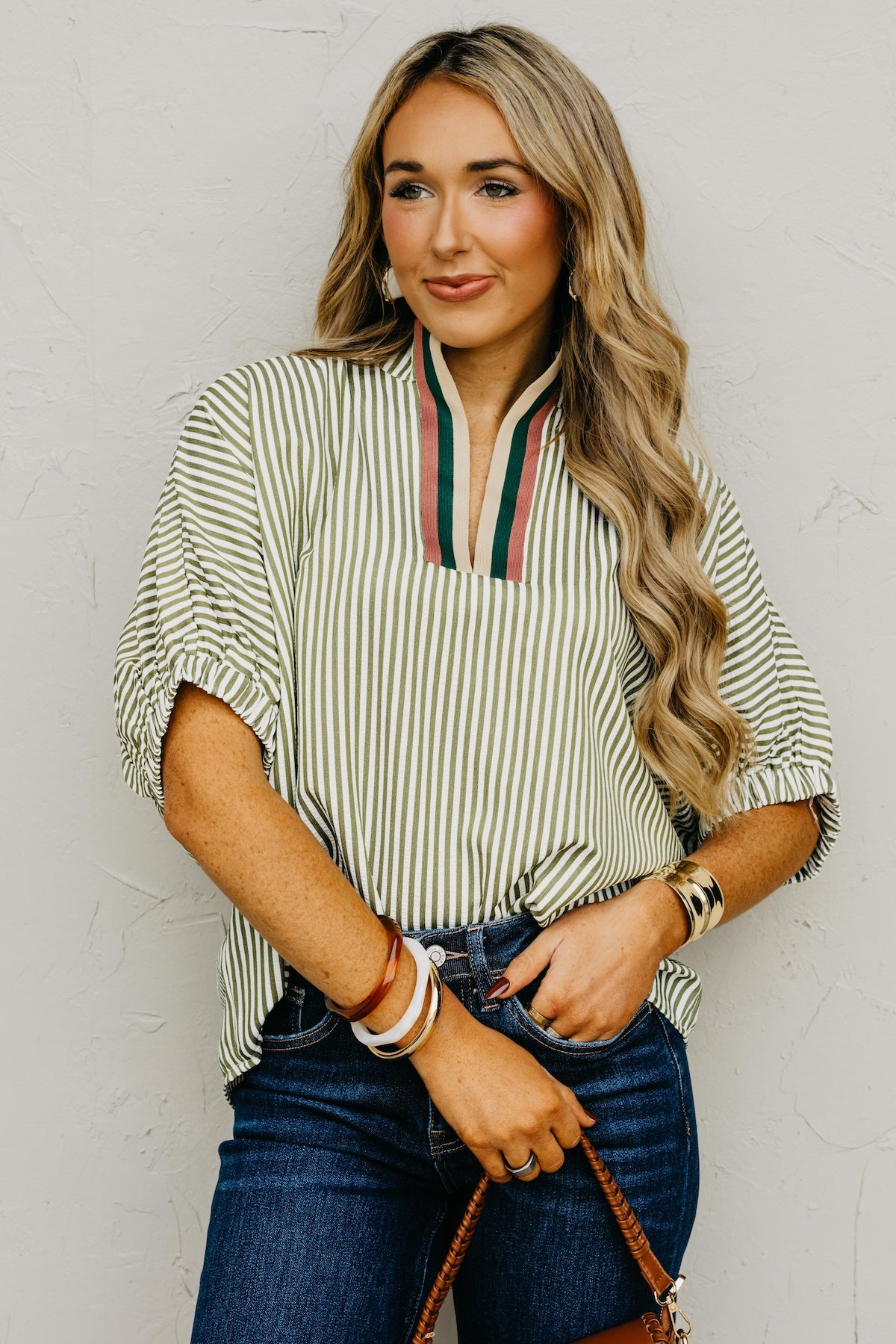 The Monique Striped Contrast Top