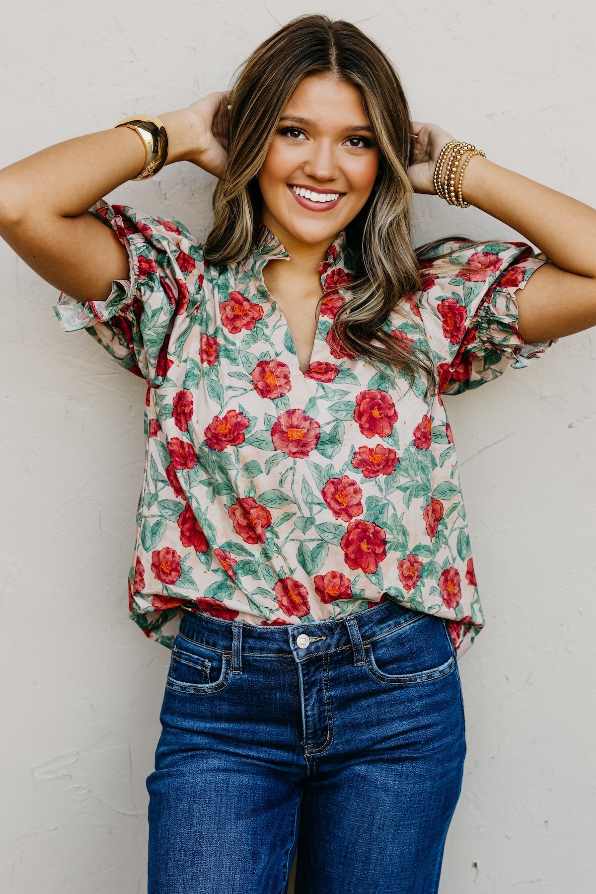 The Marissa Woven Floral Top