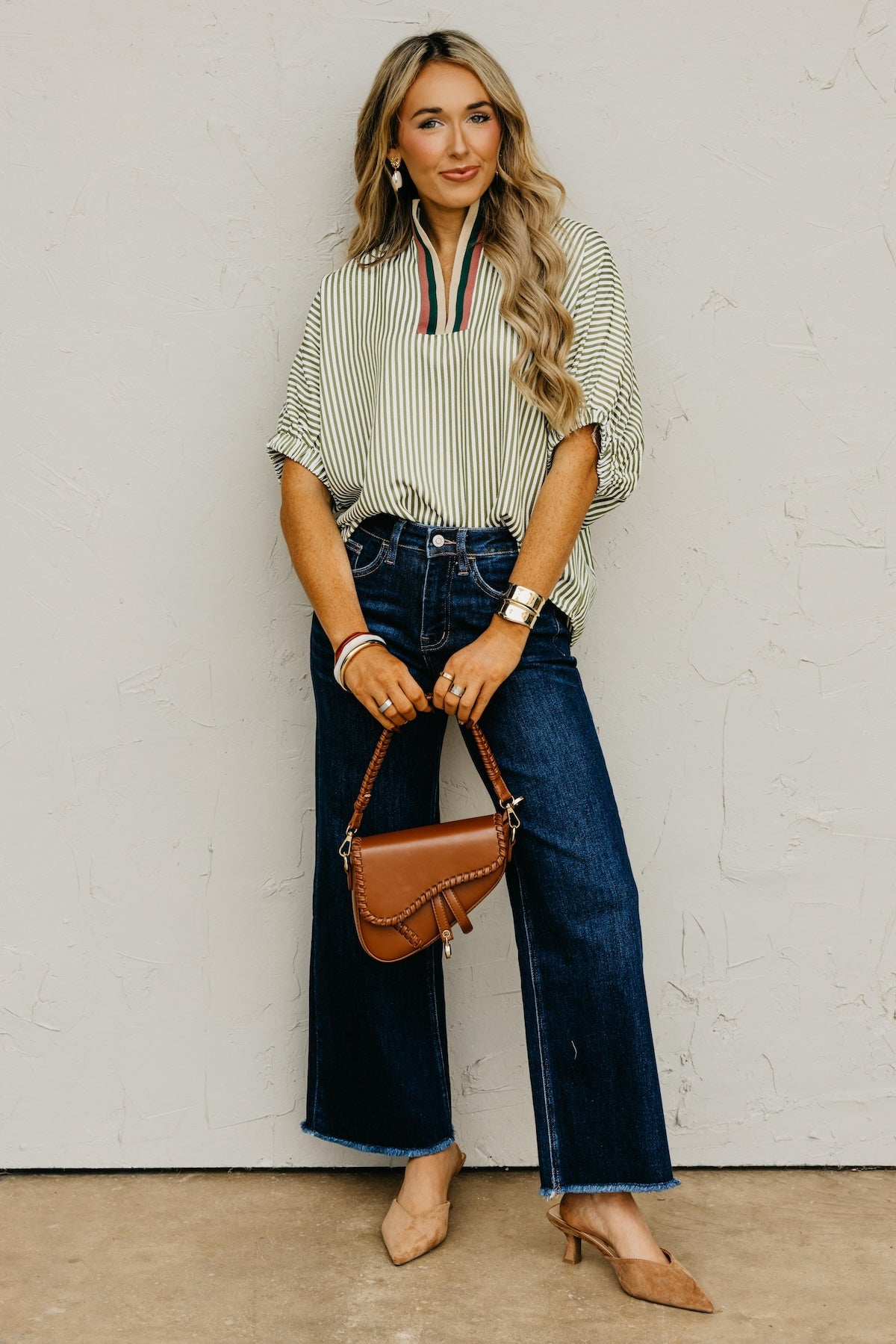The Monique Striped Contrast Top
