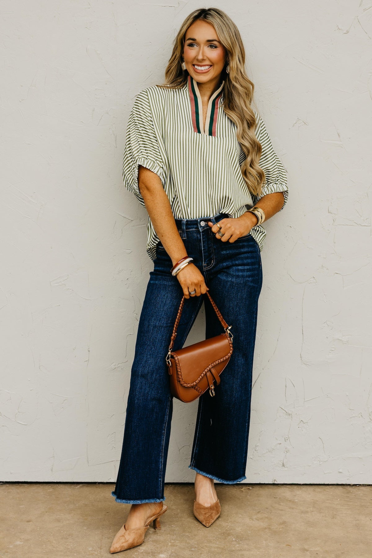 The Monique Striped Contrast Top
