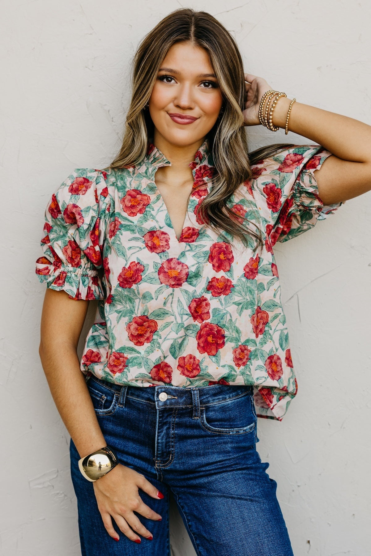 The Marissa Woven Floral Top