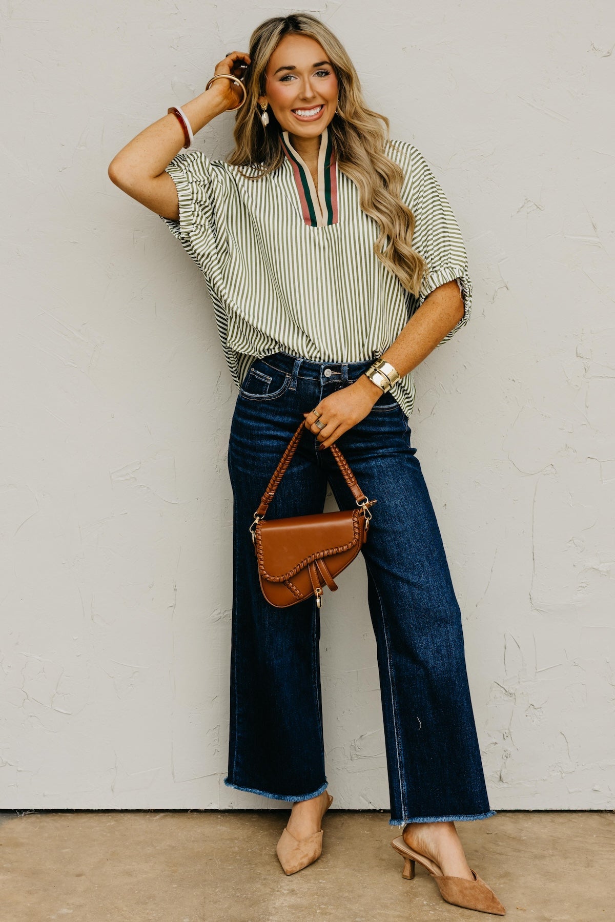 The Monique Striped Contrast Top