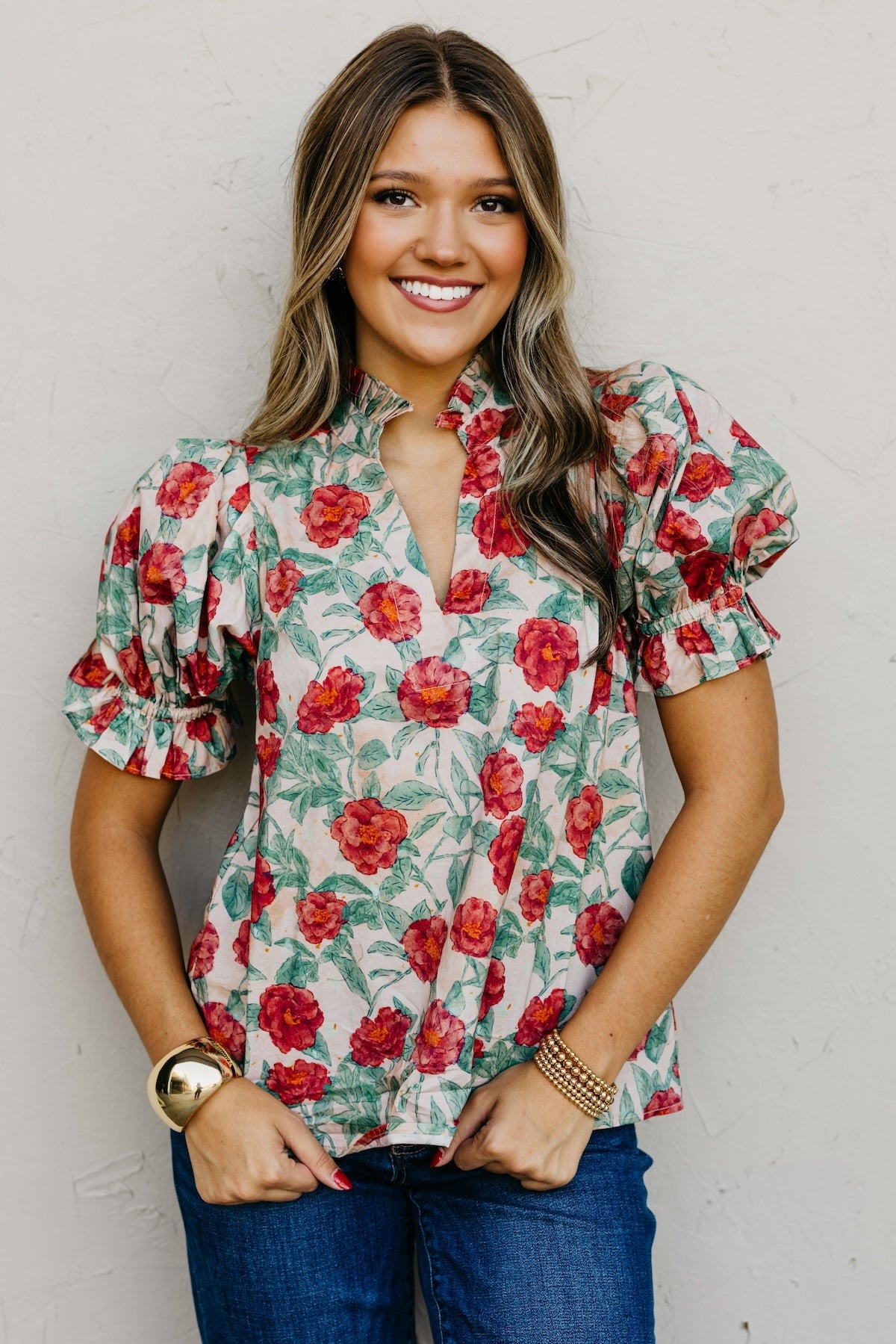 The Marissa Woven Floral Top
