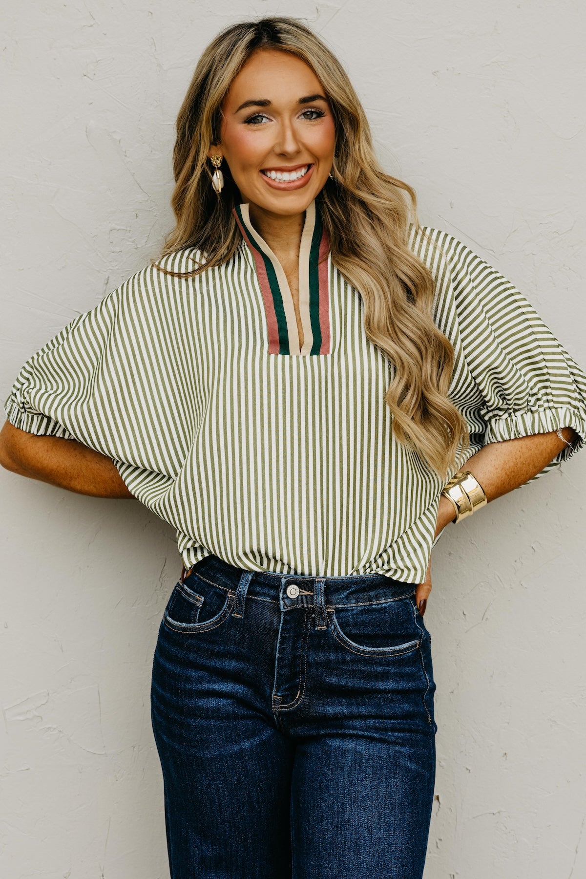 The Monique Striped Contrast Top