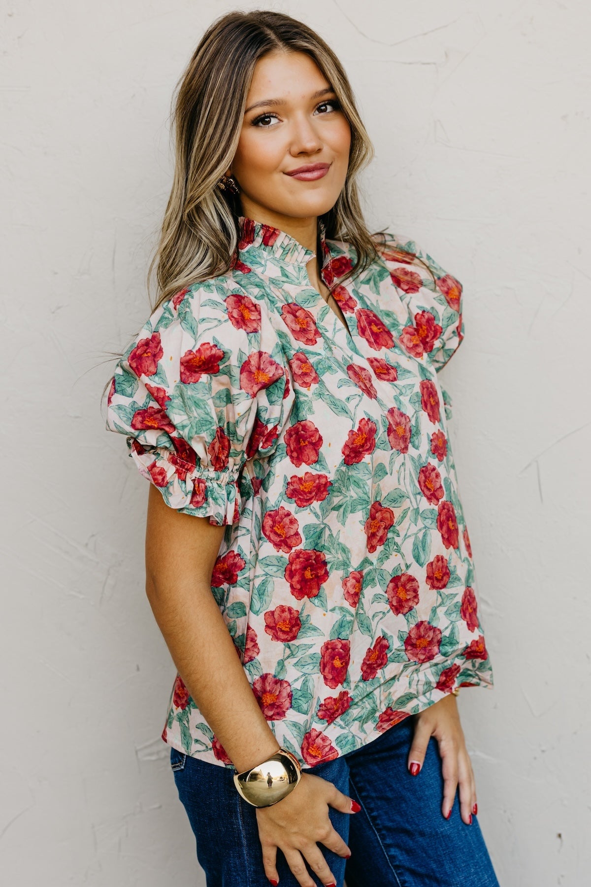 The Marissa Woven Floral Top