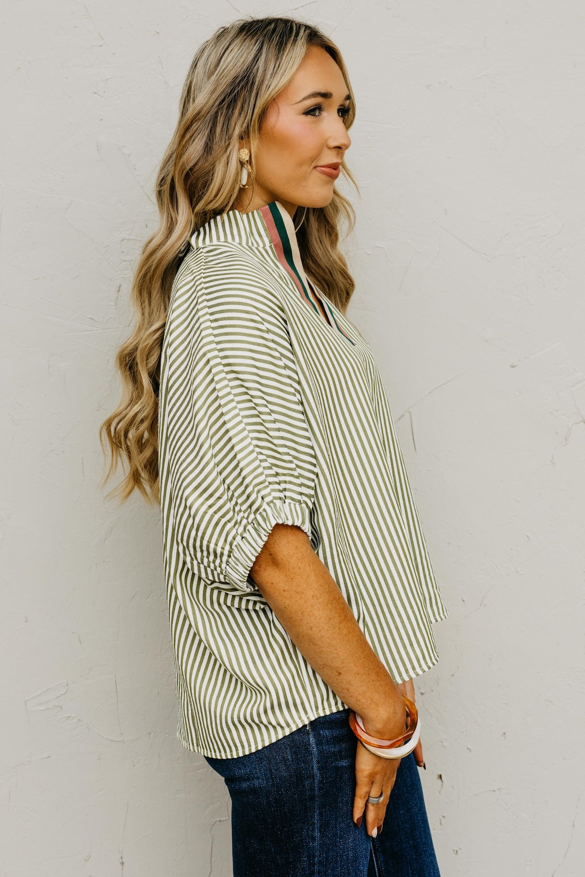The Monique Striped Contrast Top