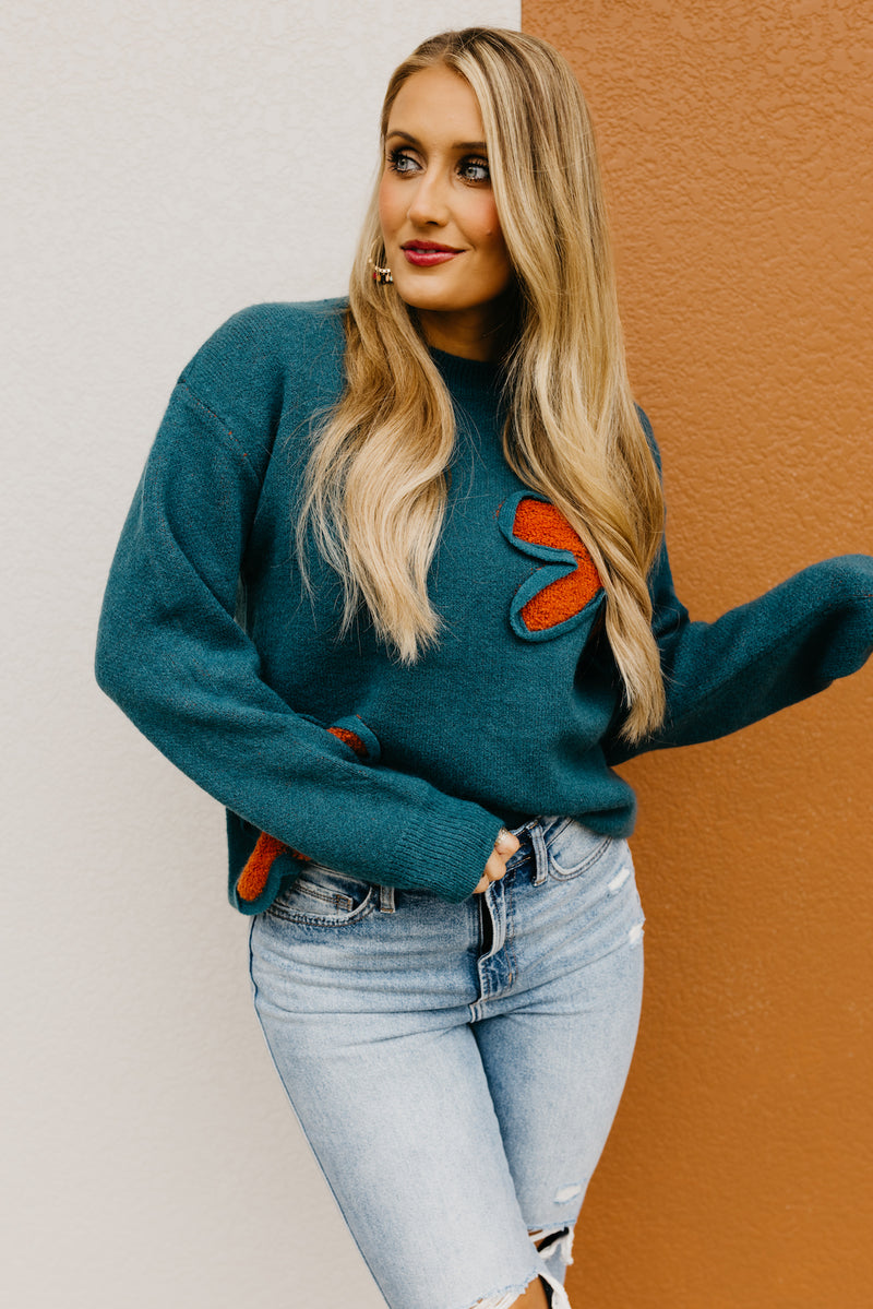 The Cara Retro Floral Sweater