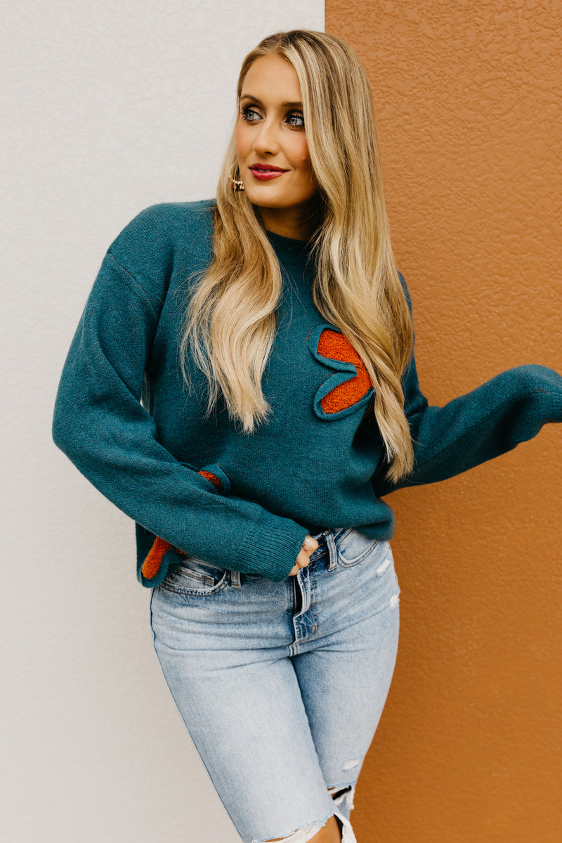 The Cara Retro Floral Sweater