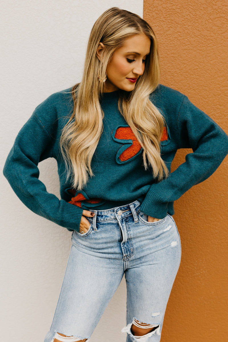 The Cara Retro Floral Sweater