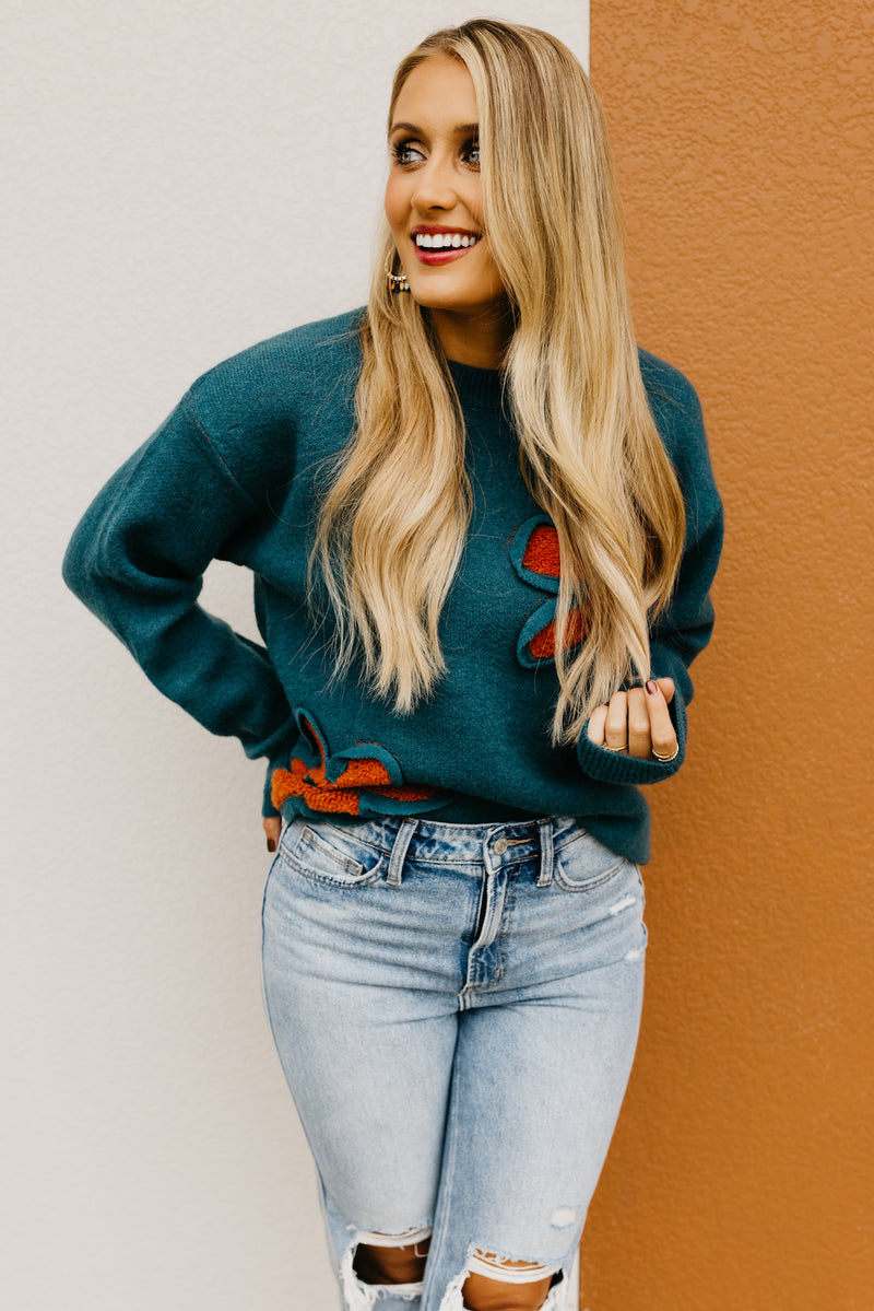 The Cara Retro Floral Sweater