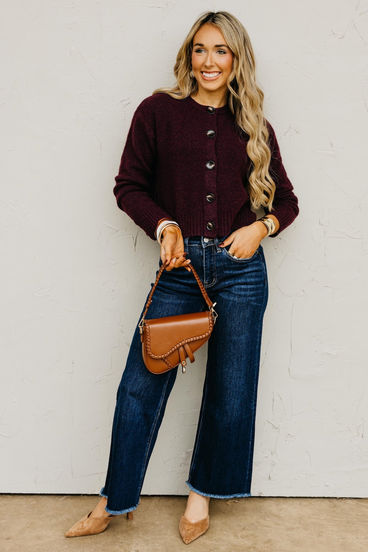 The Wesley Fuzzy Button Cardigan