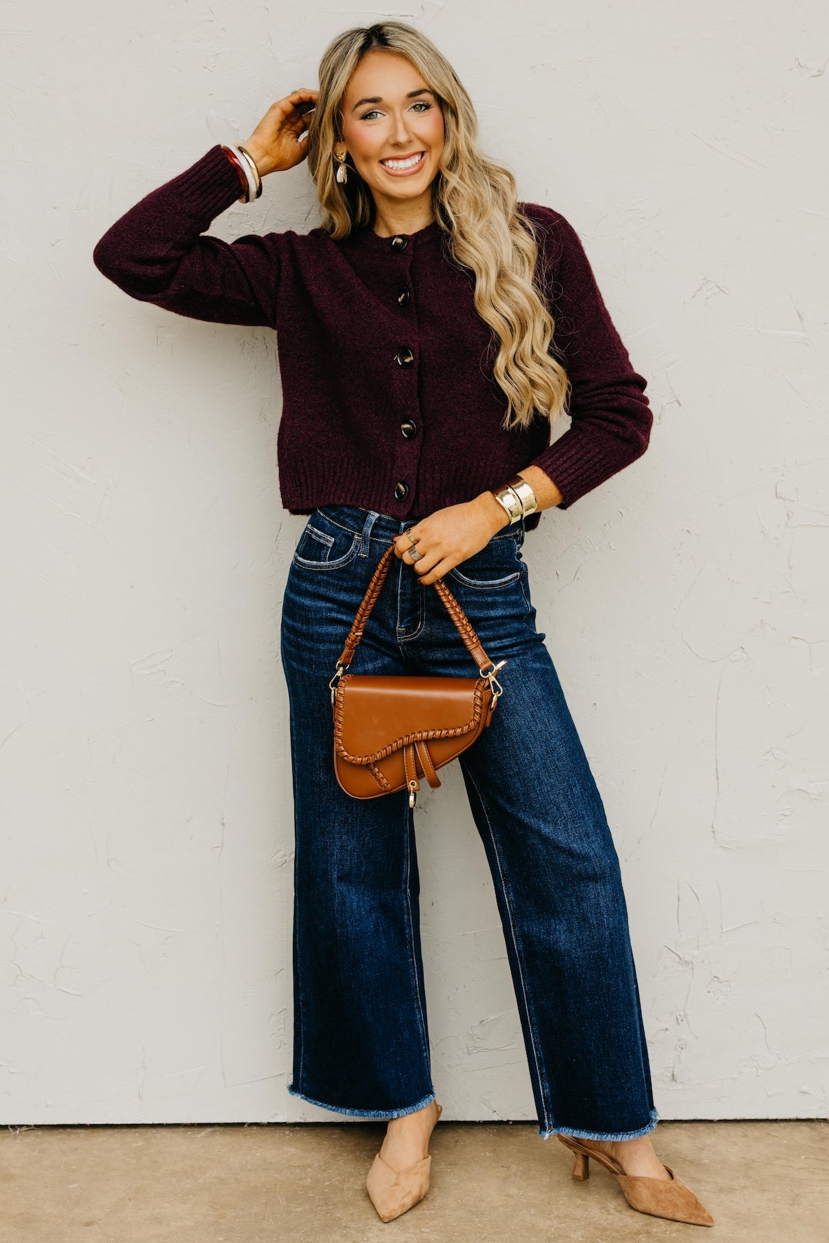 The Wesley Fuzzy Button Cardigan