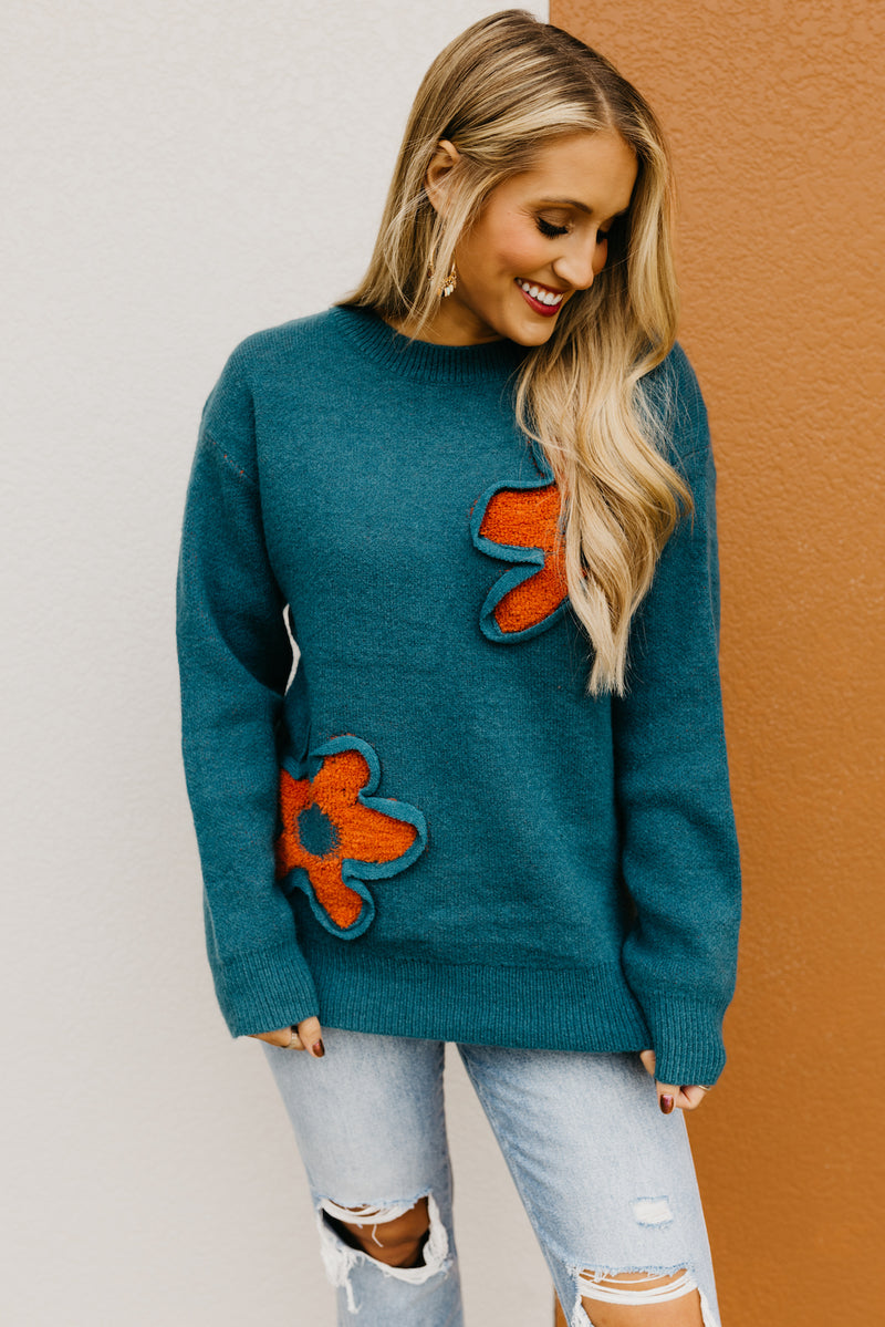 The Cara Retro Floral Sweater