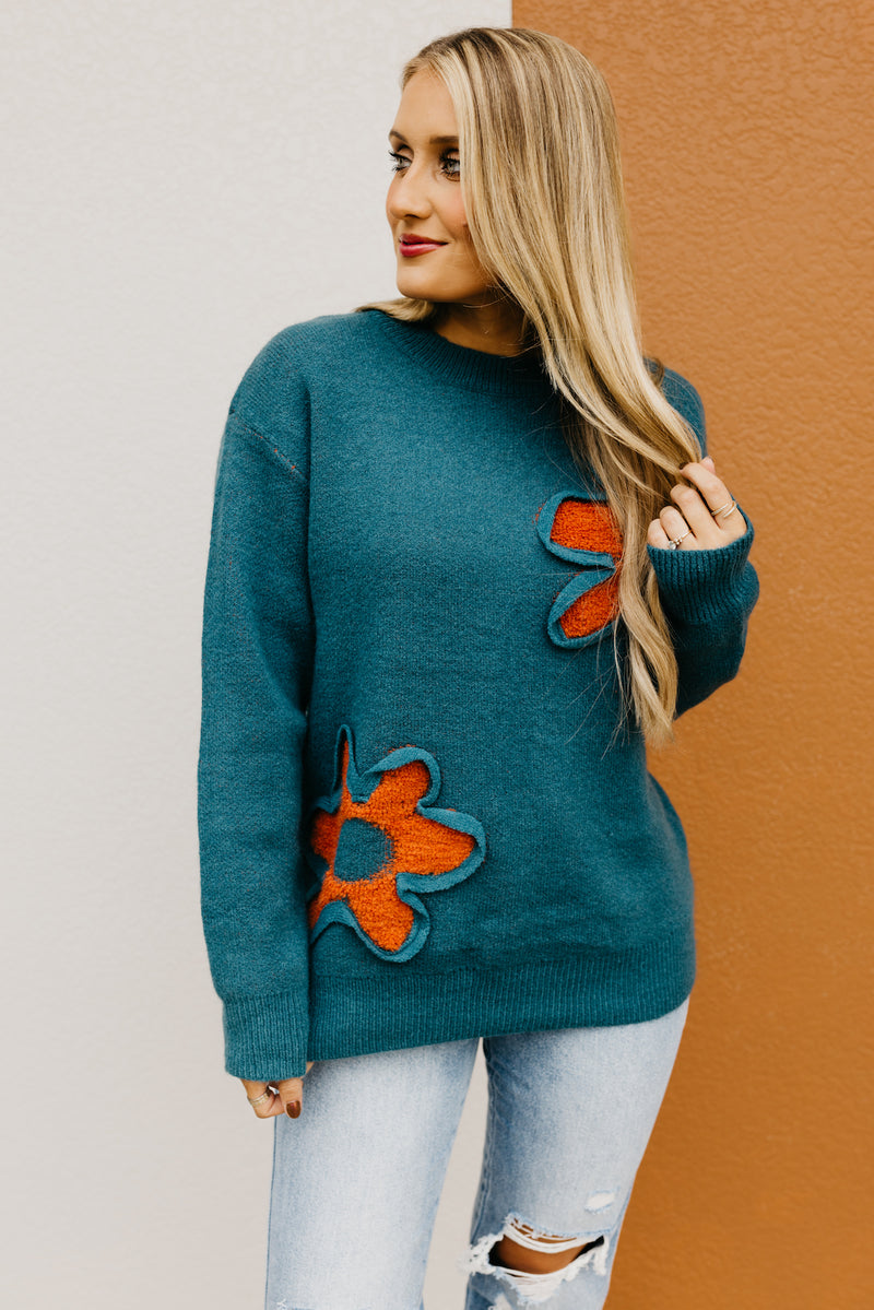 The Cara Retro Floral Sweater