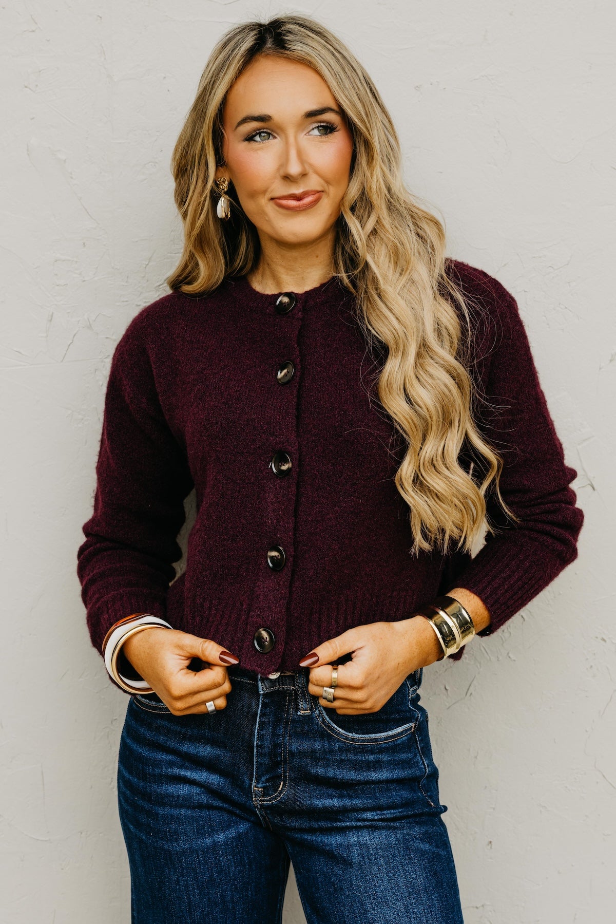 The Wesley Fuzzy Button Cardigan