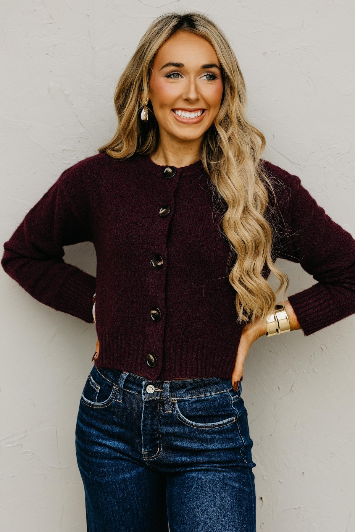 The Wesley Fuzzy Button Cardigan