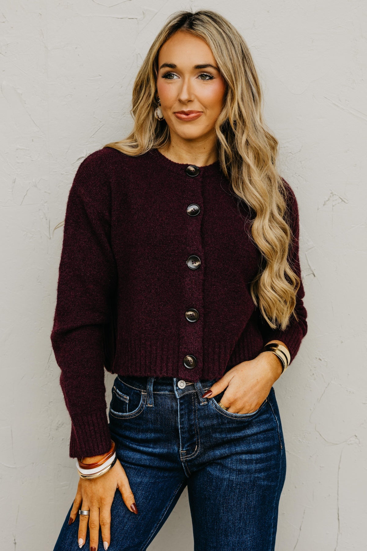 The Wesley Fuzzy Button Cardigan