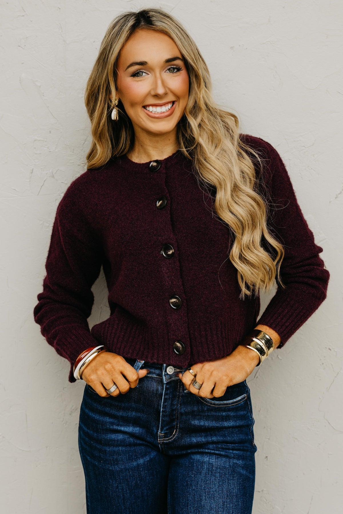 The Wesley Fuzzy Button Cardigan