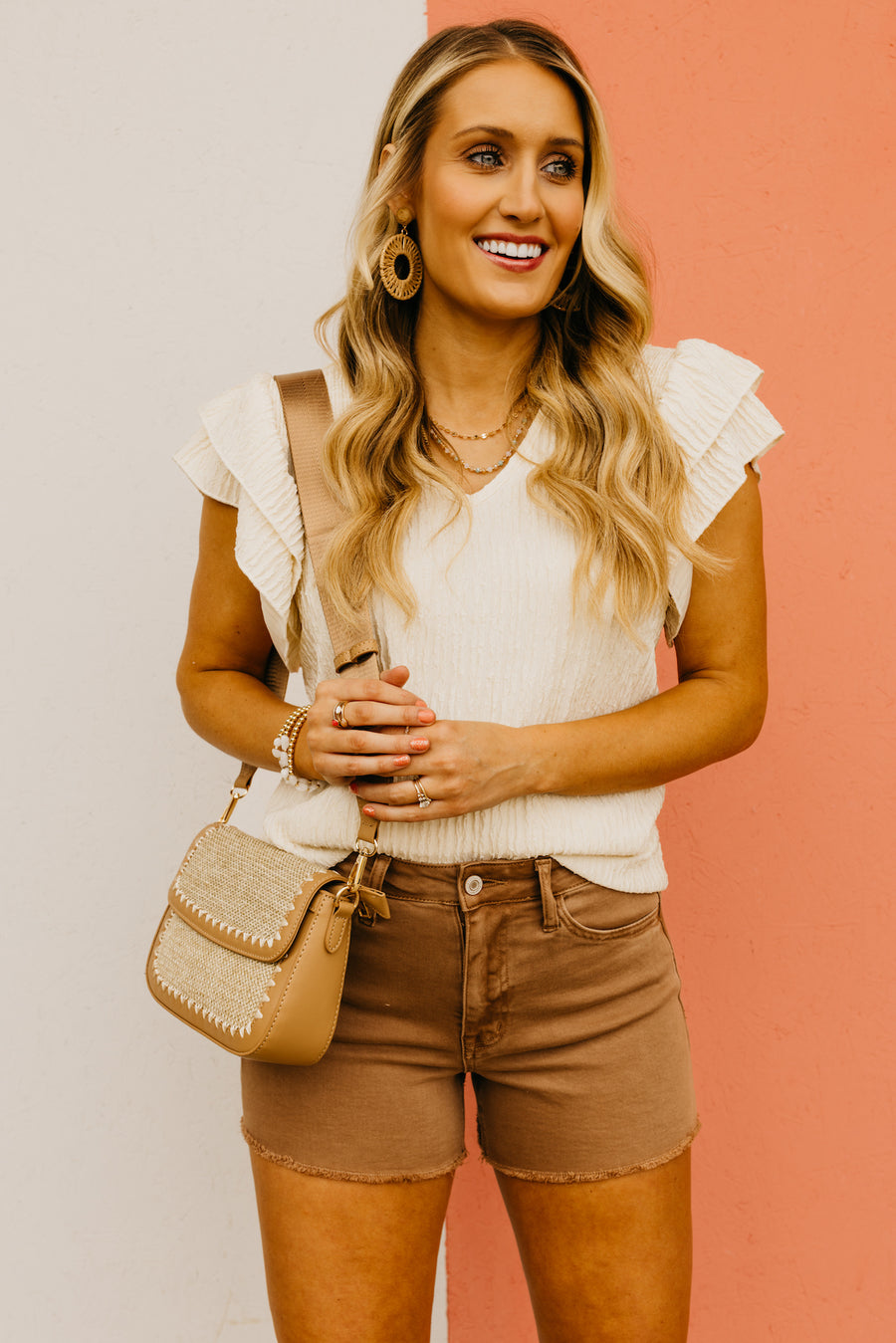 The Astrid Ruffle Sleeve Crepon Top