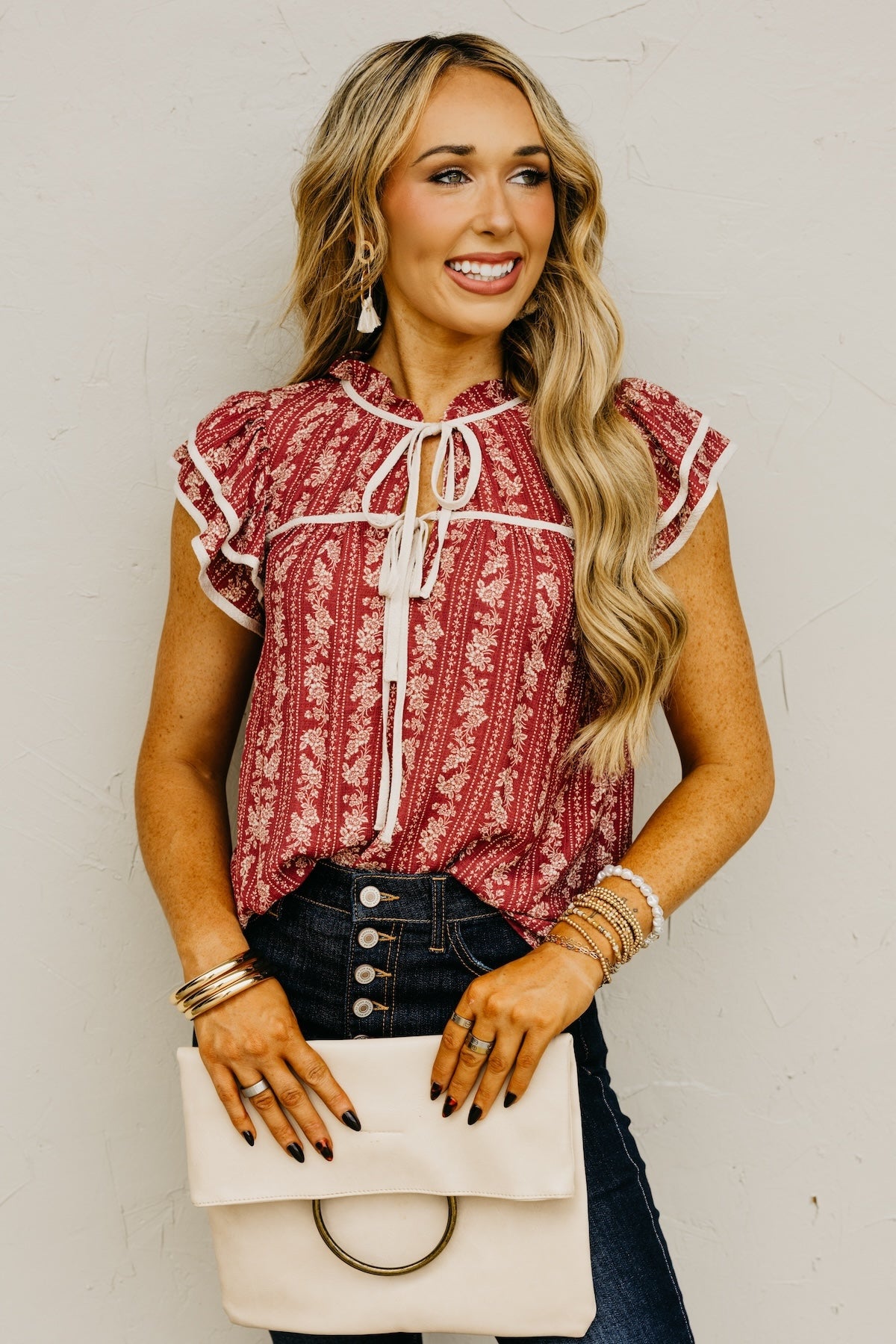 The Julissa Floral Tie Top