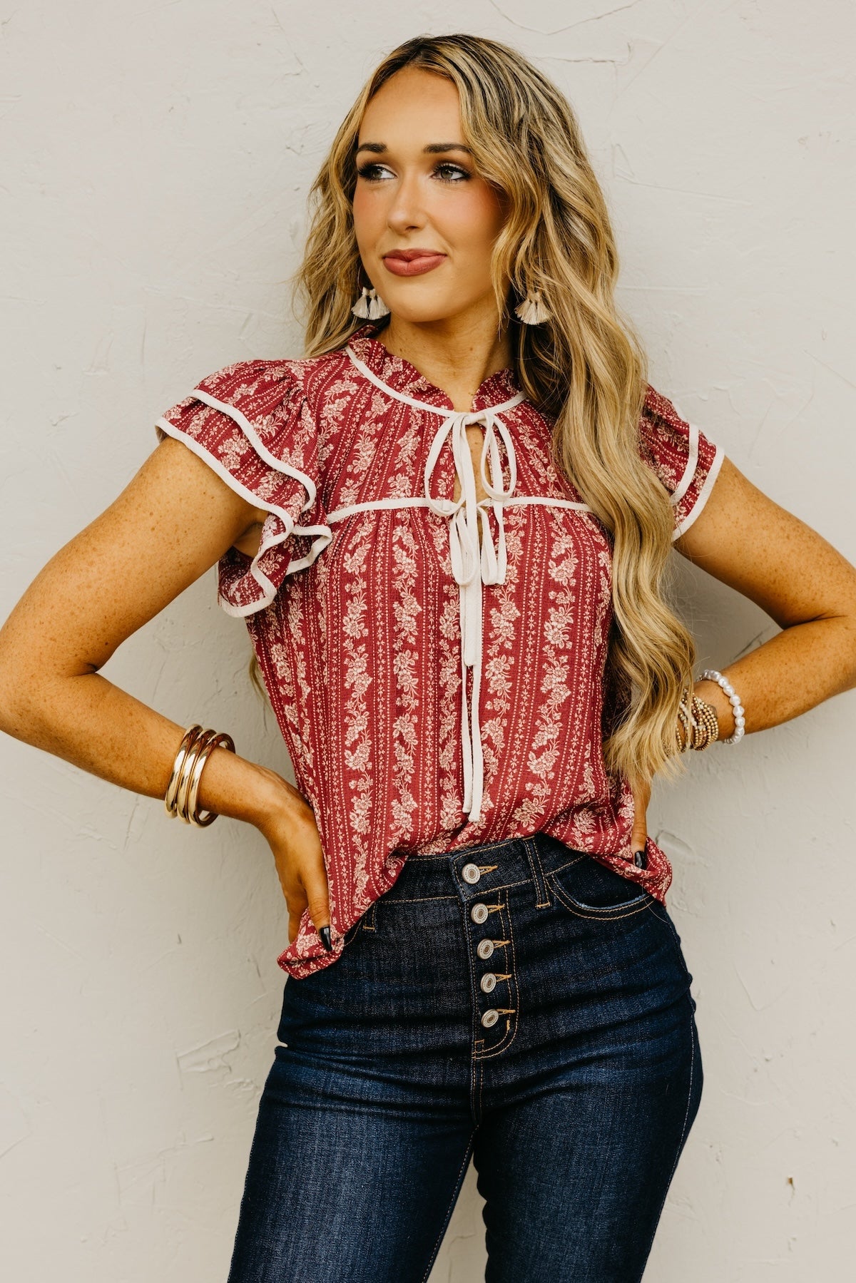 The Julissa Floral Tie Top