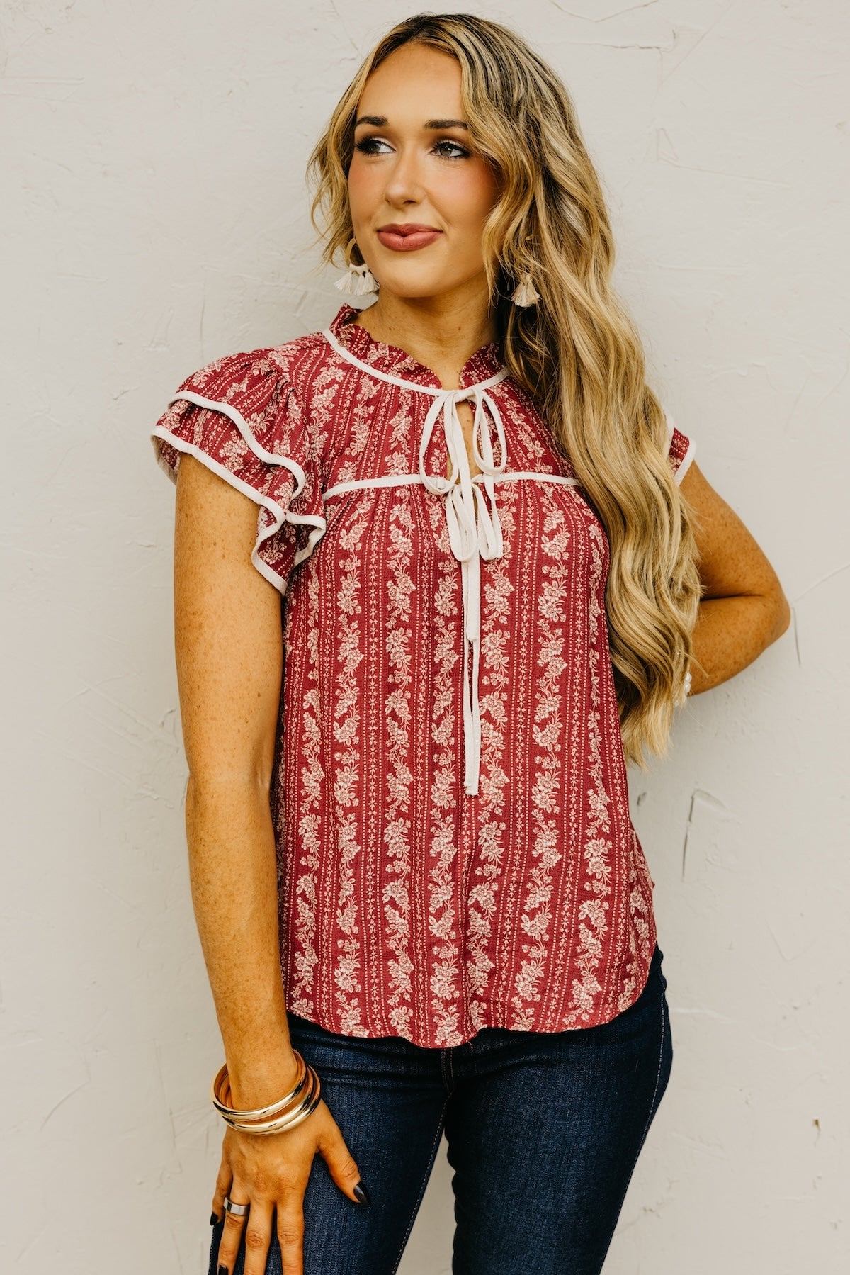 The Julissa Floral Tie Top