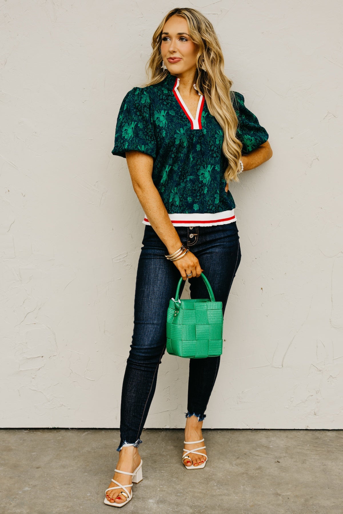 The Rowley Floral Accent Knit Top