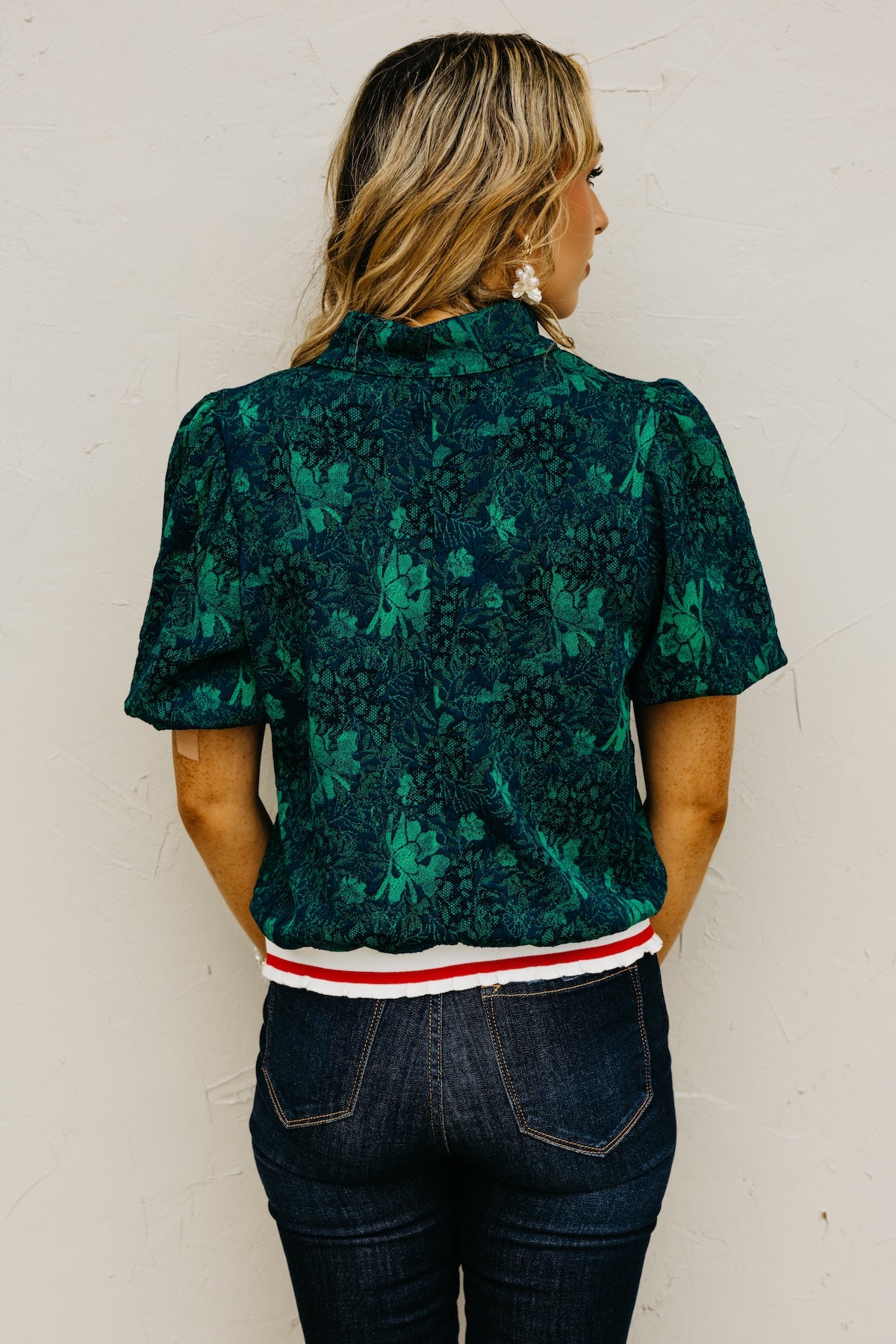 The Rowley Floral Accent Knit Top