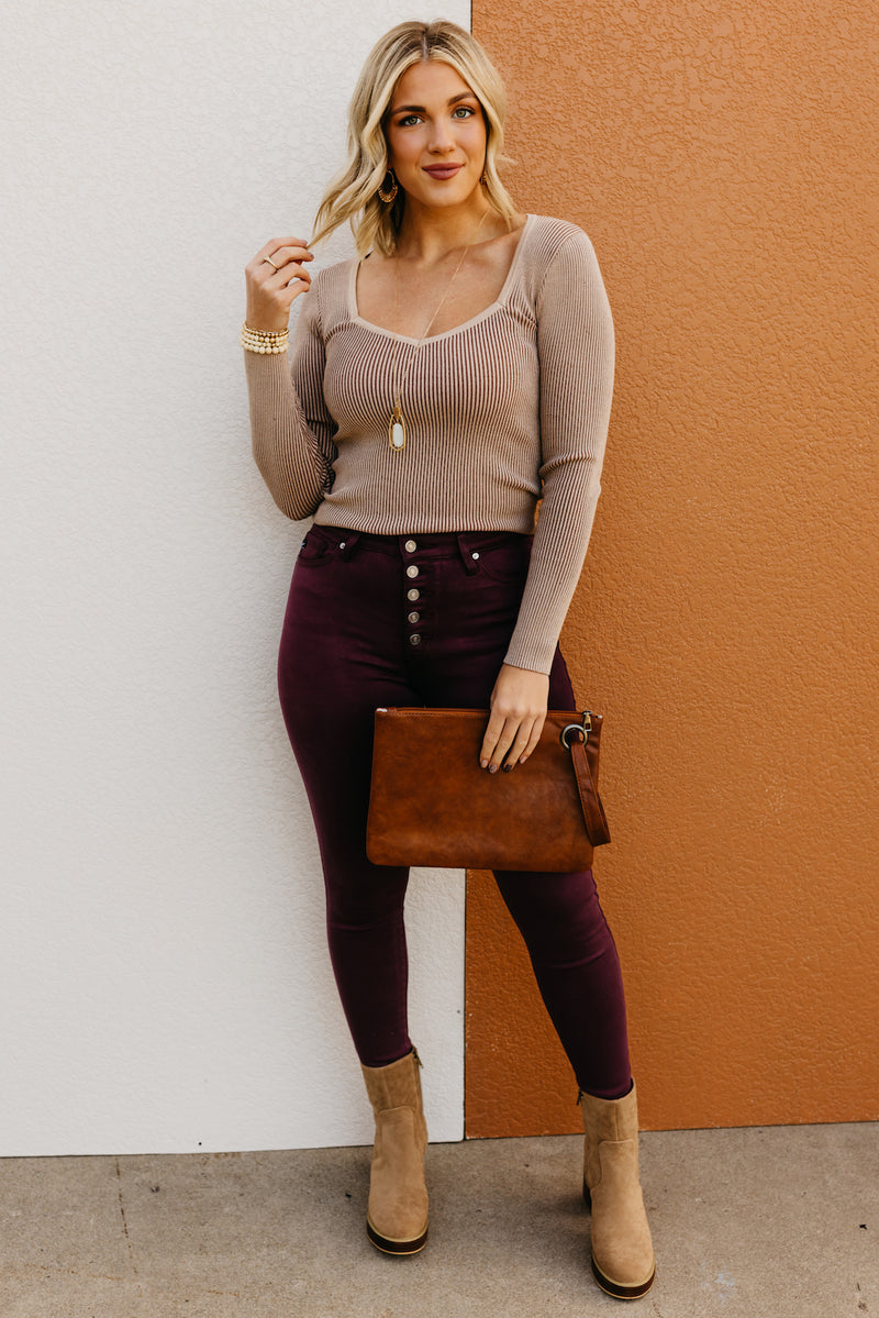 The Jacoby Sweatheart Neck Sweater Top