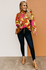 The Rosa Floral Pleated Blouse