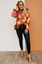 The Rosa Floral Pleated Blouse