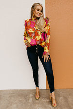 The Rosa Floral Pleated Blouse