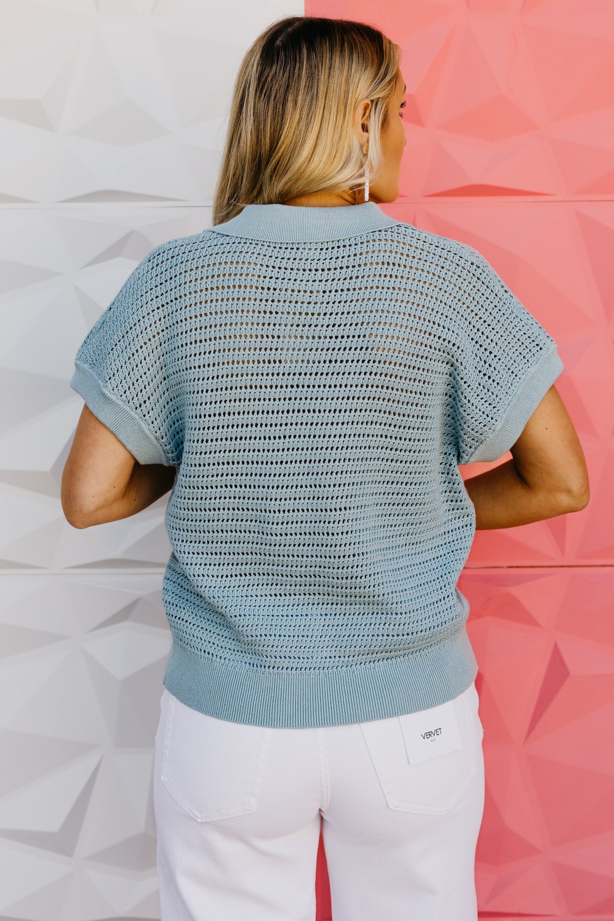 The Helix Open Collar Fishnet Sweater