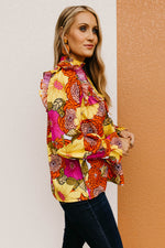 The Rosa Floral Pleated Blouse