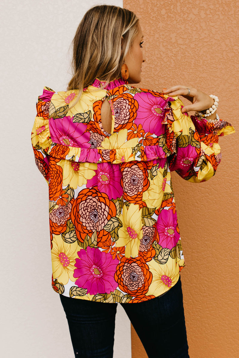 The Rosa Floral Pleated Blouse