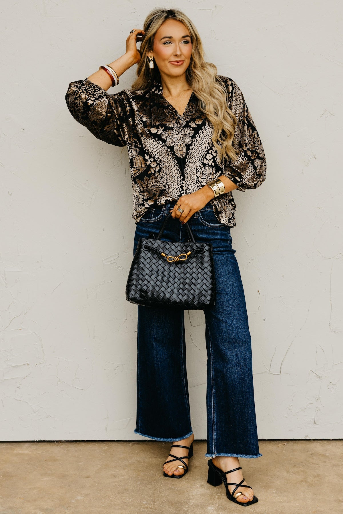 The Anderson Velvet Split Neck Top